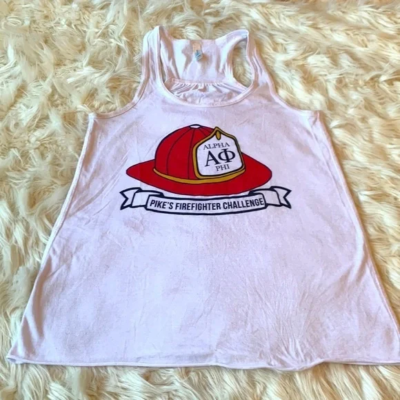 Tops Womens Alpha Phi Pike Sorority Firefighter Challenge Tank